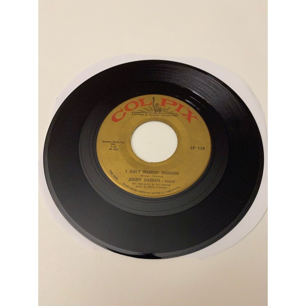 Jimmy Darren Love Among The Young / I Ain't Sharin' Sharon 45 RPM Vinyl 128 VG